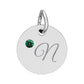 CUSTOM Birthstone Circle Charm — Personalized Initial Necklace Pendant