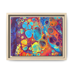 Bespattered Facade Fluid Art Abstract Painting Framed Canvas Art Print | 3 Frame Colors | Multiple Sizes