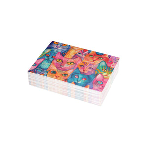 Bespattered Facade Rainbow Cat Party Postcards (no envelopes) | Sets of 10, 30, or 50