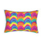 Bespattered Facade Painted Rainbows Lumbar Throw Pillow