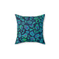 Bespattered Facade Emerald Leopard Square Throw Pillow | 4 Sizes