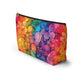 Bespattered Facade Rainbow Ink Dots Accessory Pouch With T-Bottom | 2 Sizes