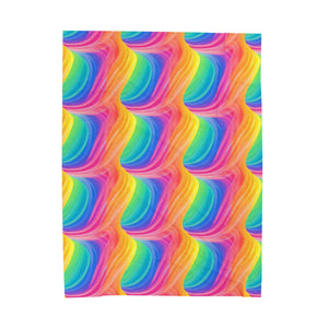 Bespattered Facade Windswept Rainbows Velveteen Plush Blanket | 3 Sizes