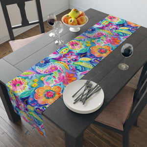 Bespattered Facade Colorful Flowers Table Runner (2 sizes)