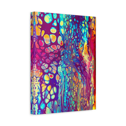 Bespattered Facade Fluid Art Abstract Painting Stretched Matte Canvas Art Prints | Multiple Sizes