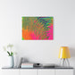 Bespattered Facade Neon Puddle Stretched Matte Canvas Art Prints | Multiple Sizes
