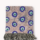 Dusty Pink Evil Eye Woven Blanket