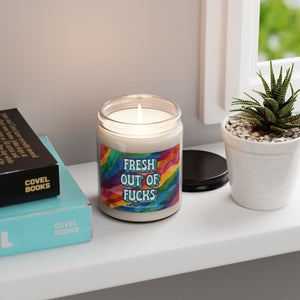 Bespattered Facade Semi-Motivational Scented Soy Candle — "Fresh Out of F*cks" (9oz)