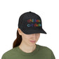 Childless Cat Dude Rainbow Embroidered Snapback Trucker Cap (10 Hat Colors)