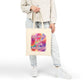 Bespattered Facade Rainbow "Breathe if I'm Your Favorite" Canvas Tote Bag Reusable Carryall