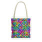 Bespattered Facade Candy Coated Neon Leopard Eco-Friendly Carryall Tote Bag