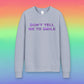 Metallic Print "Don't Tell Me To Smile" Cotton Fleece Crewneck Sweatshirt