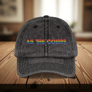 Bespattered Facade "All The Colors" Rainbow Embroidered Vintage Cap