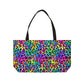 Bespattered Facade Candy Coated Neon Leopard Weekender Beach Tote Bag