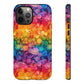Bespattered Facade Rainbow Ink Circles Tough Case