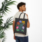 Bespattered Facade "Trying to Have a Nice Day..." Floral Canvas Tote Bag Reusable Carryall