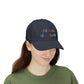 Childless Dog Dude Rainbow Embroidered Classic Cap (10 Hat Colors)