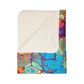 Bespattered Facade Intergalactic Rainbow Fleece Sherpa Blanket | 2 Colors & Sizes