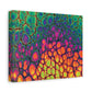 Bespattered Facade Neon Butterfly Stretched Matte Canvas Art Prints | Multiple Sizes