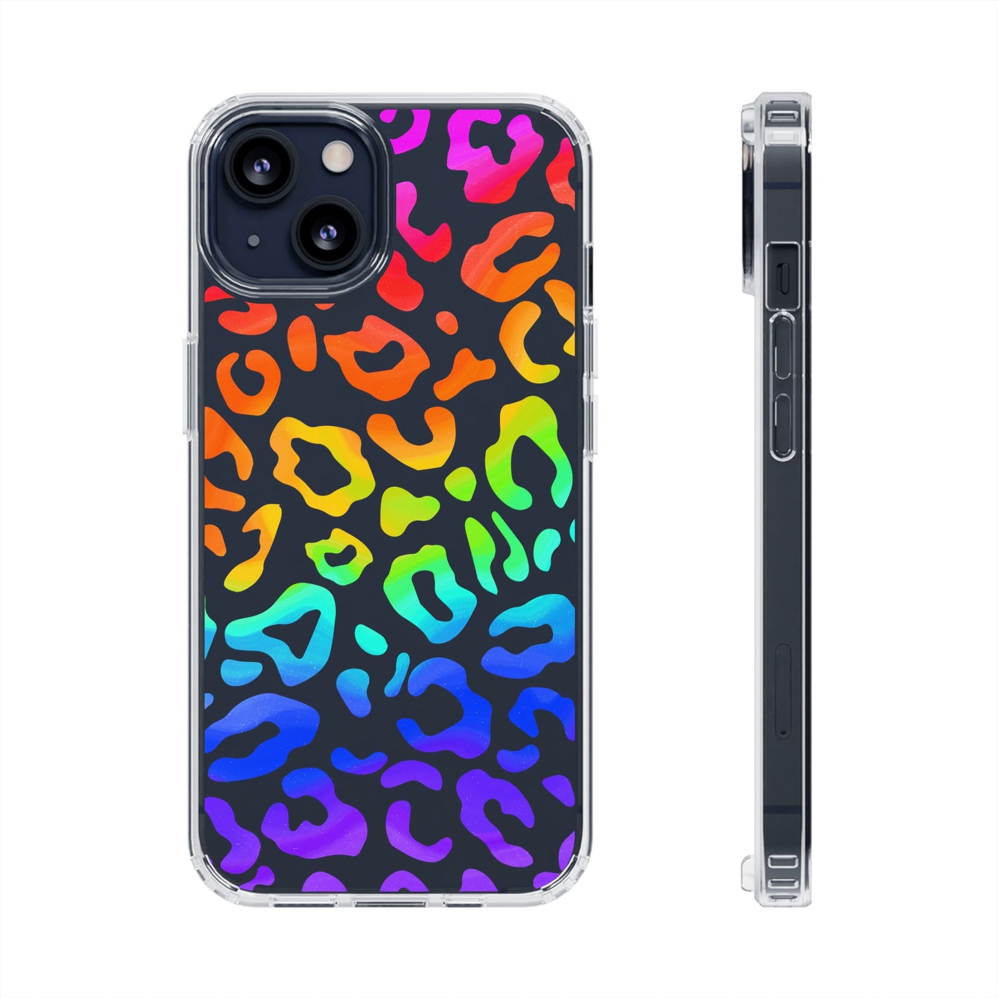 Bespattered Facade Watercolor Rainbow Leopard Clear Case