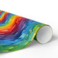 Bespattered Facade Rainbow Brushstrokes Wrapping Paper | Three Sizes | Glossy or Matte