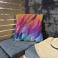 Bespattered Facade Rainbow Feathers UV-Resistant Outdoor Pillows | 4 Sizes