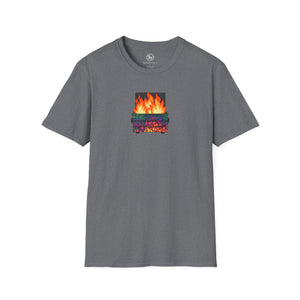 Bespattered Facade Neon Dumpster Fire Unisex Softstyle T-Shirt