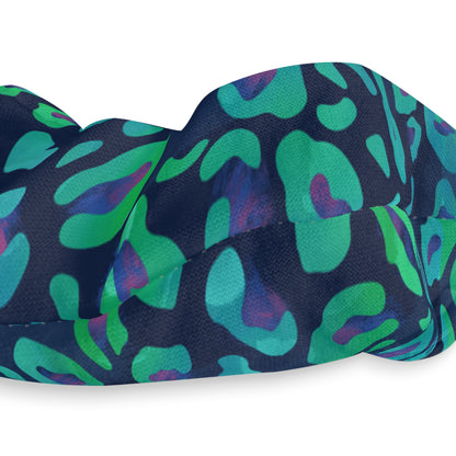 Bespattered Facade Emerald Leopard Scrunchie Hair Tie