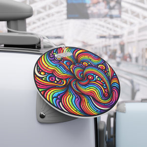 Bespattered Facade Rainbow Swirl Round Luggage Tag