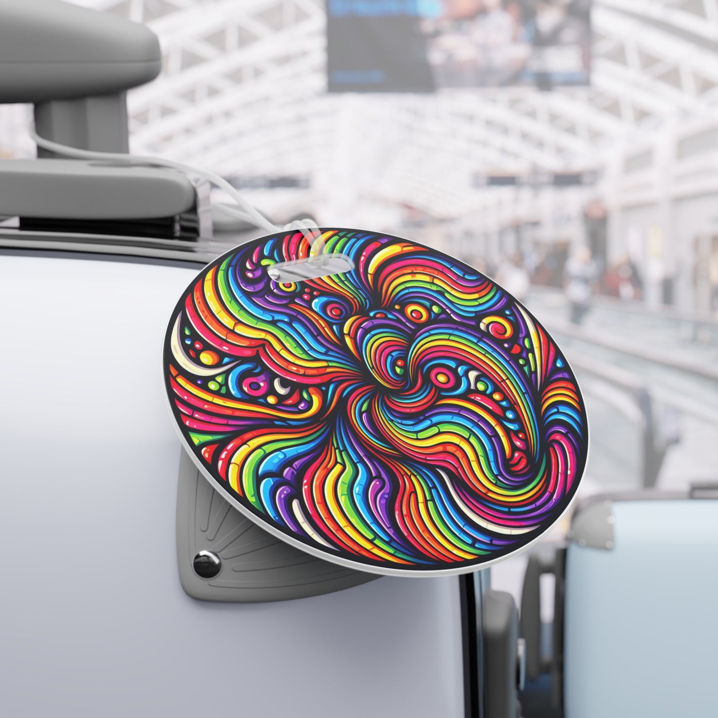 Bespattered Facade Rainbow Swirl Round Luggage Tag