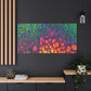 Bespattered Facade Neon Butterfly Stretched Matte Canvas Art Prints | Multiple Sizes