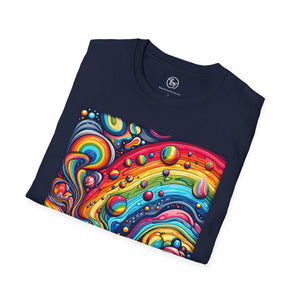 Bespattered Facade Rainbow Tidal Wave Unisex Softstyle T-Shirt