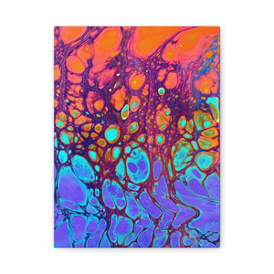 Bespattered Facade Fluid Art Abstract Painting Stretched Matte Canvas Art Prints | Multiple Sizes