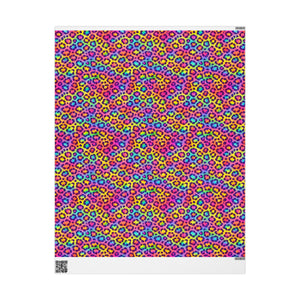 Bespattered Facade Rainbow Leopard Wrapping Paper | Three Sizes | Glossy or Matte
