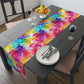 Bespattered Facade Rainbow Abstract Flowers Table Runner (2 sizes)