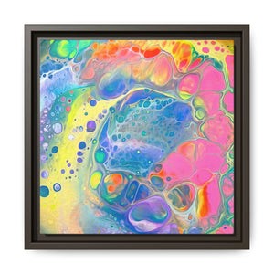 Bespattered Facade Fluid Art Abstract Painting Framed Canvas Art Print | 4 Frame Colors | Multiple Sizes