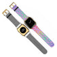 Bespattered Facade Rainbow Leopard Faux-Leather Smart Watch Band