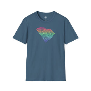Bespattered Facade Rainbow Floral South Carolina Unisex Softstyle T-Shirt