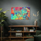 Bespattered Facade Rainbow Rings Stretched Matte Canvas Art Prints | Multiple Sizes