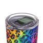 Bespattered Facade Rainbow Watercolor Leopard Maars Maker Skinny Matte Tumbler 20oz