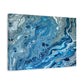 Bespattered Facade Blue Marble Stretched Matte Canvas Art Prints | Multiple Sizes
