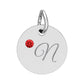 CUSTOM Birthstone Circle Charm — Personalized Initial Necklace Pendant