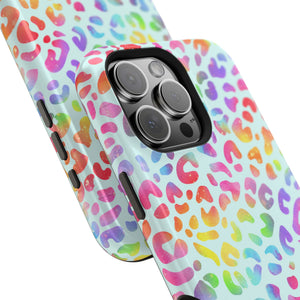 Bespattered Facade Bright Rainbow Leopard Impact-Resistant Case