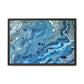 Bespattered Facade Blue Marble Framed Canvas Art Print | 3 Frame Colors | Multiple Sizes