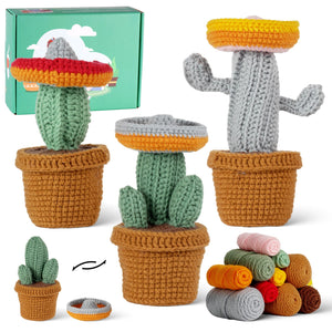 Cacti Amigurumi DIY Crochet Kit Wizardi F07N8-M191-M193