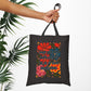 Bespattered Facade Rainbow "Come With Me and You'll See..." Canvas Tote Bag Reusable Carryall