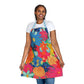 Bespattered Facade Bold Florals Tie-Back Canvas Apron