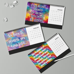 2027 Bespattered Facade Semi-Motivational Desktop Calendar