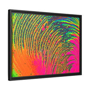 Bespattered Facade Neon Puddle Framed Canvas Art Print | 3 Frame Colors | Multiple Sizes