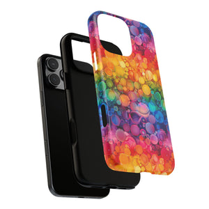Bespattered Facade Rainbow Ink Circles Tough Case